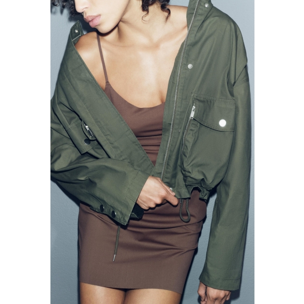 ZARA CONTRAST CUFFS JACKET ZW COLLECTION SIZE S - Picture 2 of 13